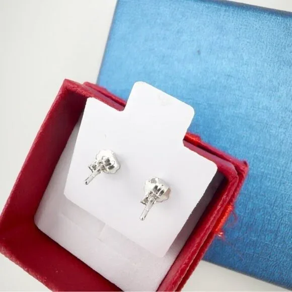 Elegant 925 Sterling Silver Cubic Zirconia Stud Earrings – 3 CT*2  5A Brand New - Picture 6 of 7